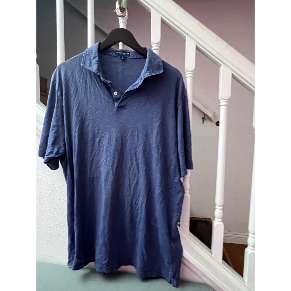 Peter Millar Collection Mens XL Blue Short Sleeve Polo Shirt Made in Peru